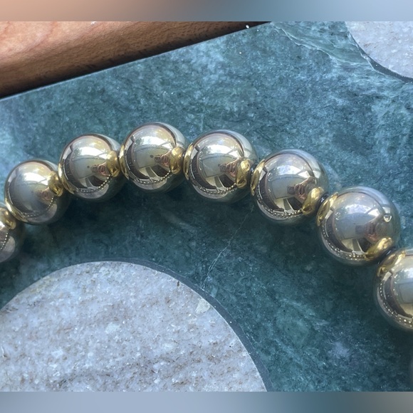 Vintage Talbots Gold Tone Large Round Beads on Chain Necklace - Picture 3 of 3